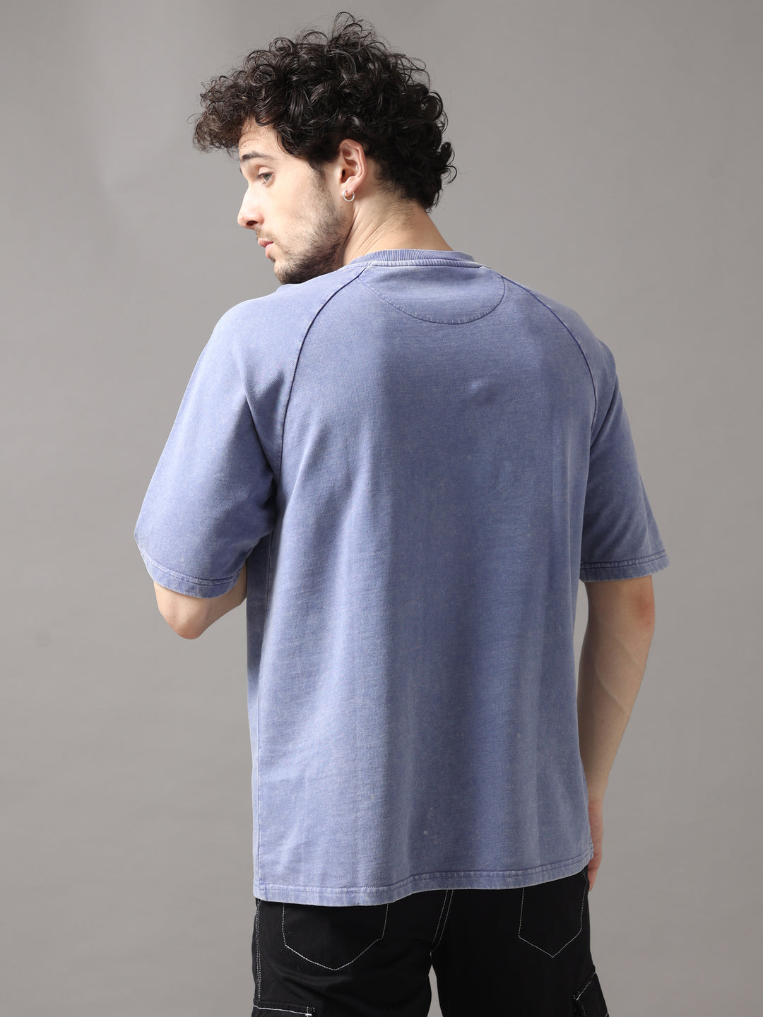 BLUE ACID WASH OVERSIZED T-SHIRT