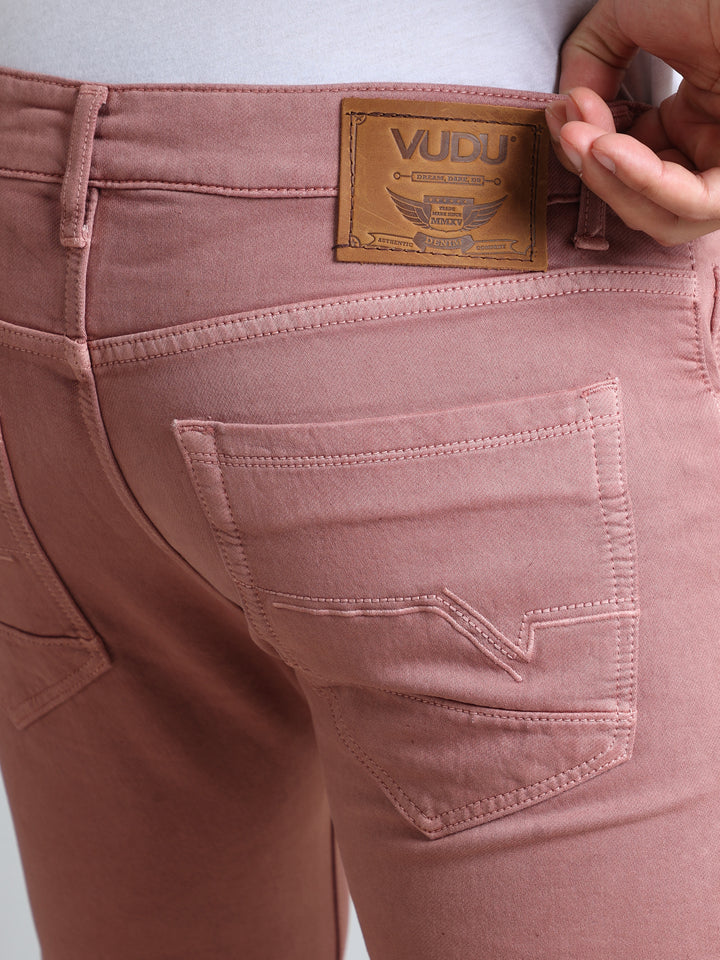 VUDUBlush Pink DenimSlim Fit