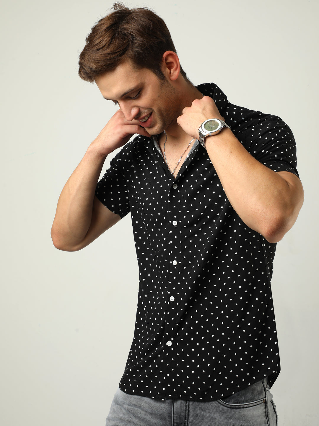 VUDUPolka Dot ShirtRegular Fit
