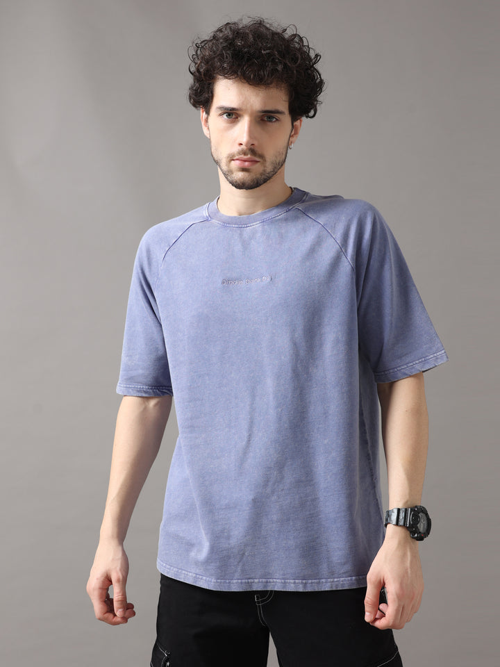 BLUE ACID WASH OVERSIZED T-SHIRT