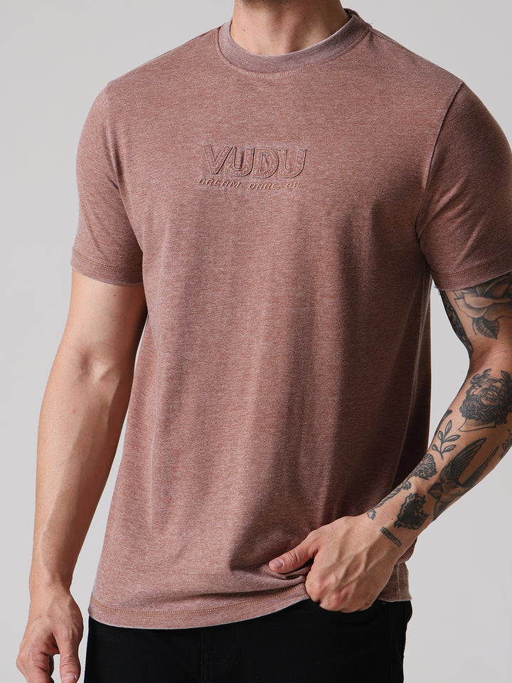 Soft Touch Burnout Regular Fit Tee - Brown