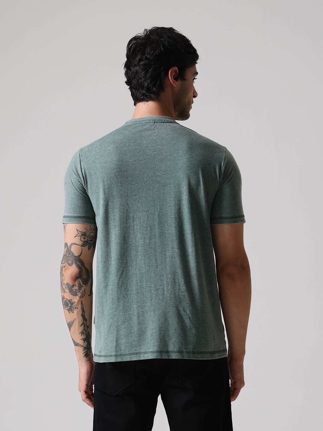 Soft Touch Burnout Regular Fit Tee - Green
