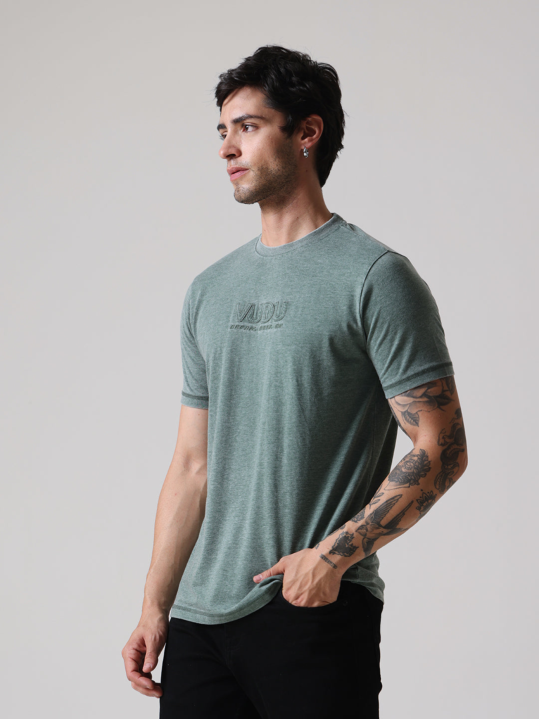 Soft Touch Burnout Regular Fit Tee - Green