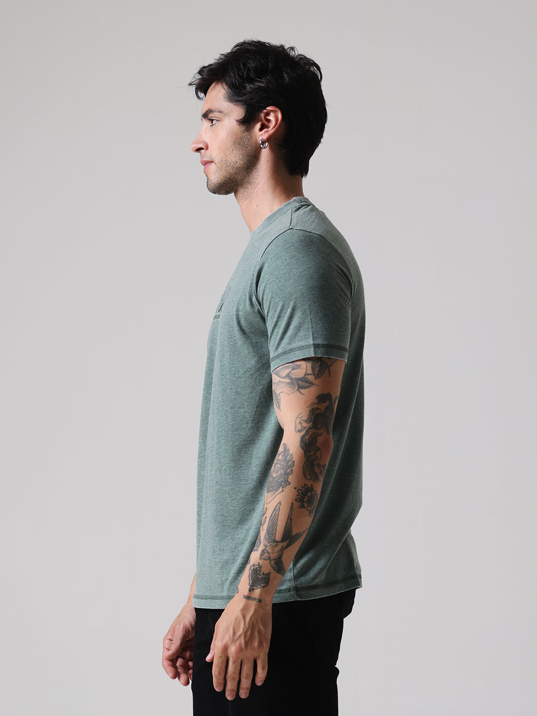 Soft Touch Burnout Regular Fit Tee - Green
