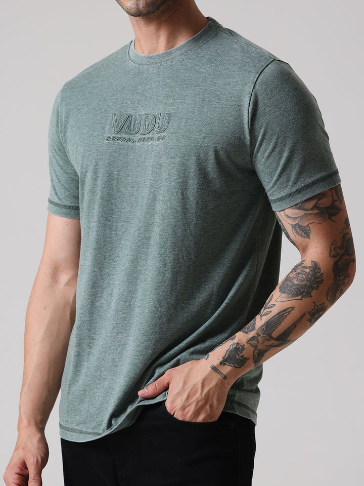 Soft Touch Burnout Regular Fit Tee - Green