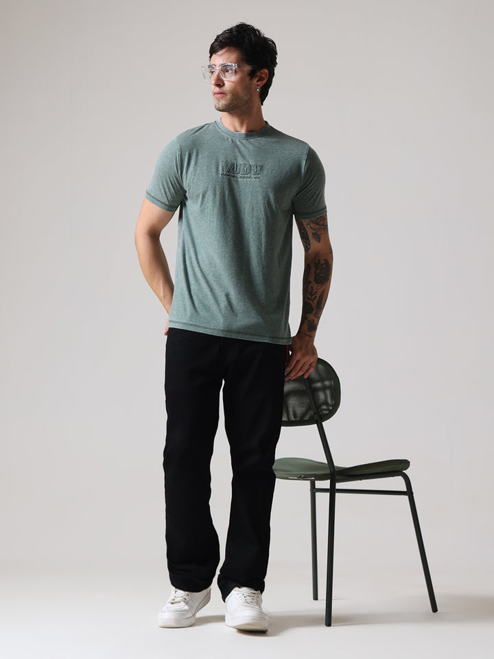 Soft Touch Burnout Regular Fit Tee - Green