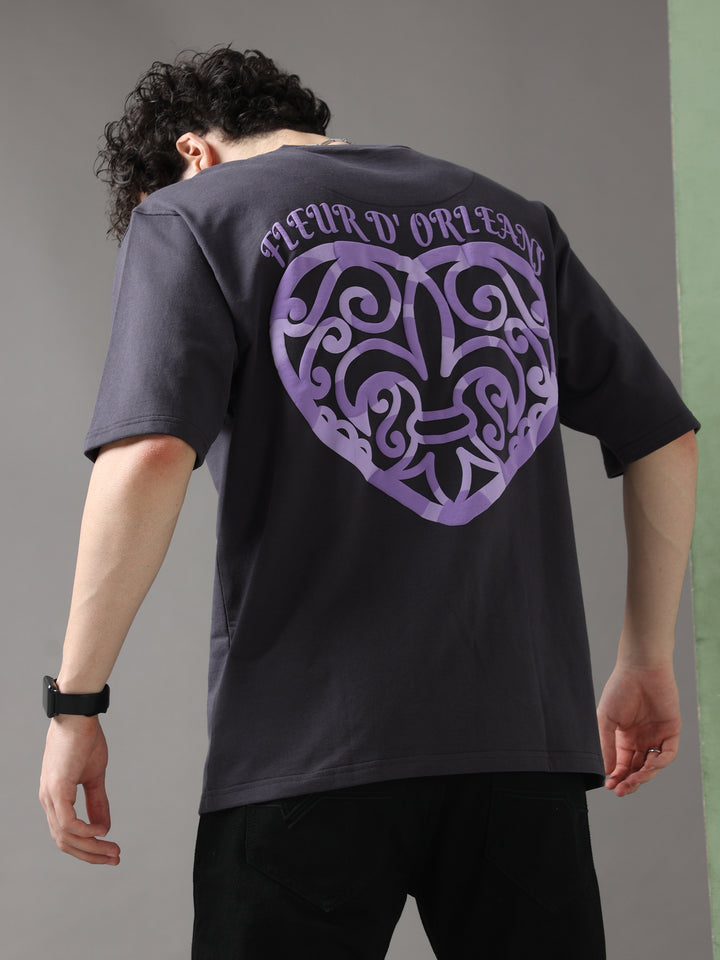FLEURD' ORLEANS BLACK OVERSIZED T-SHIRT