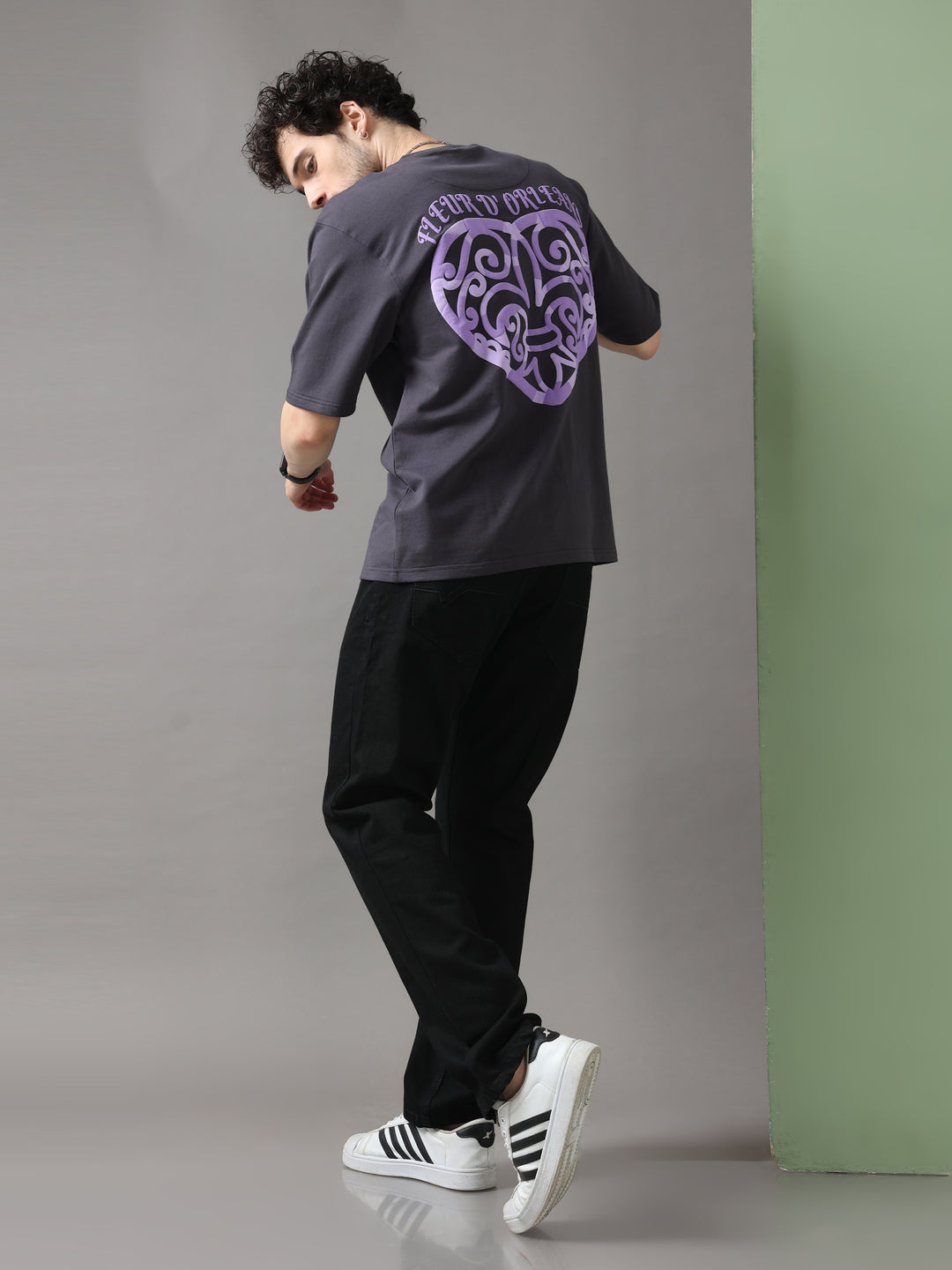 FLEURD' ORLEANS BLACK OVERSIZED T-SHIRT