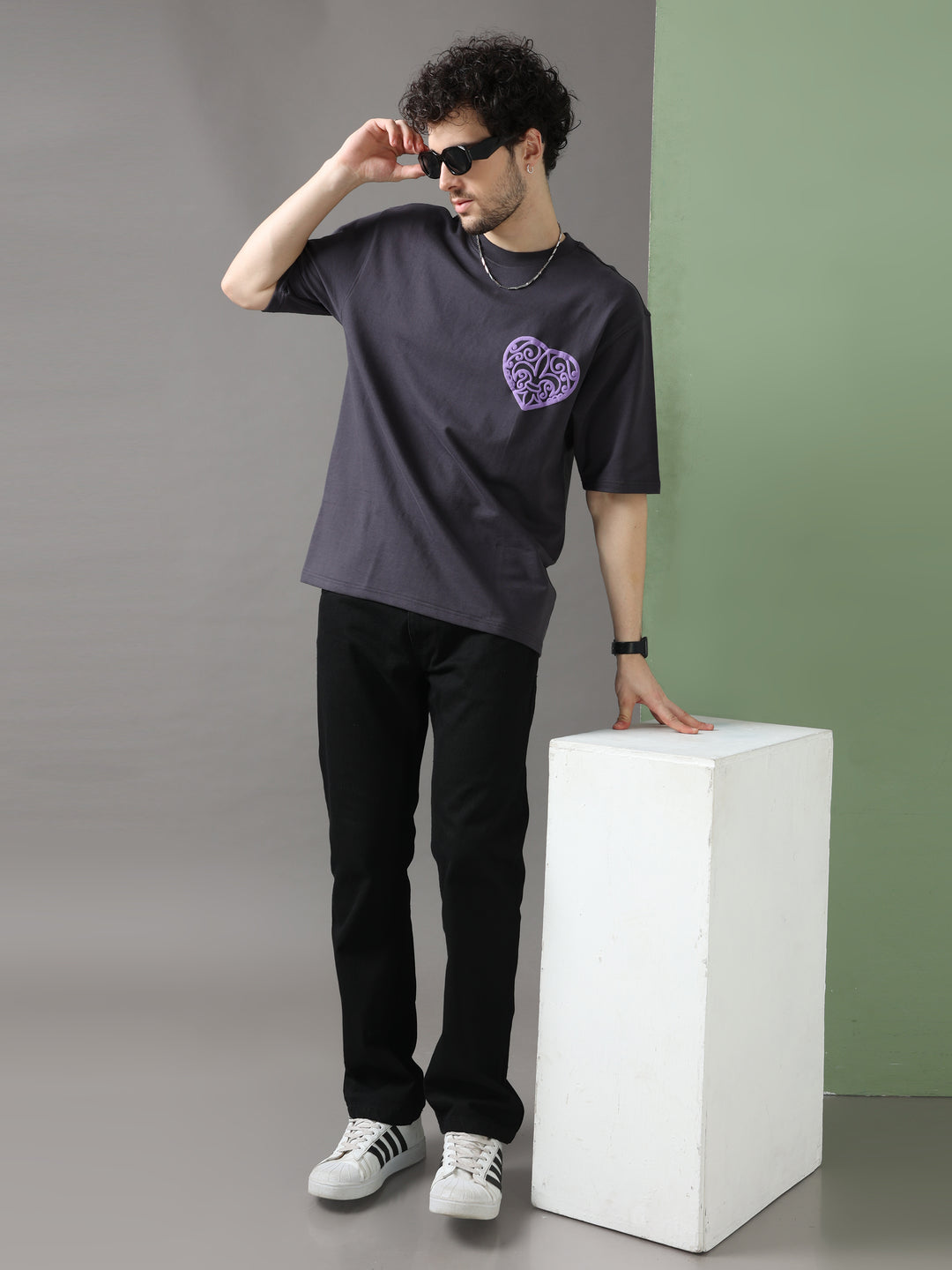 FLEURD' ORLEANS BLACK OVERSIZED T-SHIRT
