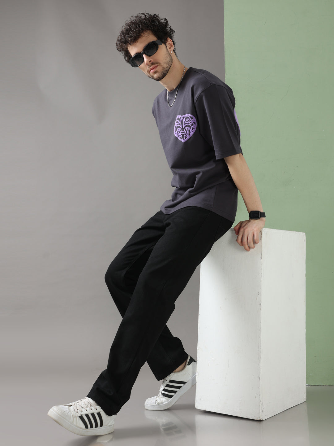 FLEURD' ORLEANS BLACK OVERSIZED T-SHIRT