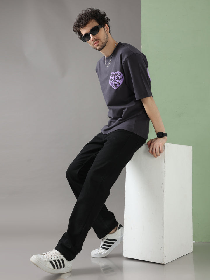 FLEURD' ORLEANS BLACK OVERSIZED T-SHIRT