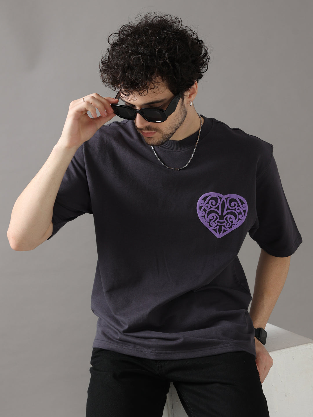 FLEURD' ORLEANS BLACK OVERSIZED T-SHIRT