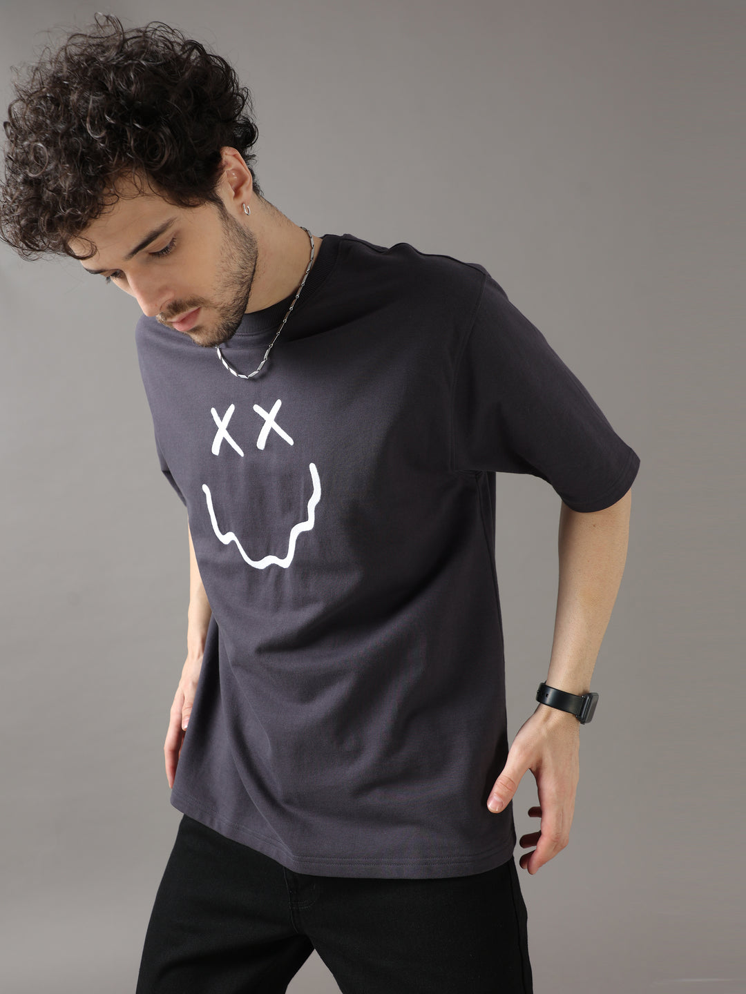 BLACK CREEP IT REAL OVERSIZED T-SHIRT