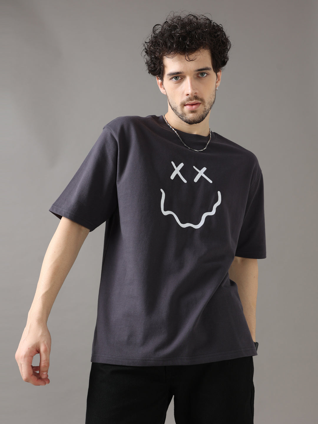 BLACK CREEP IT REAL OVERSIZED T-SHIRT