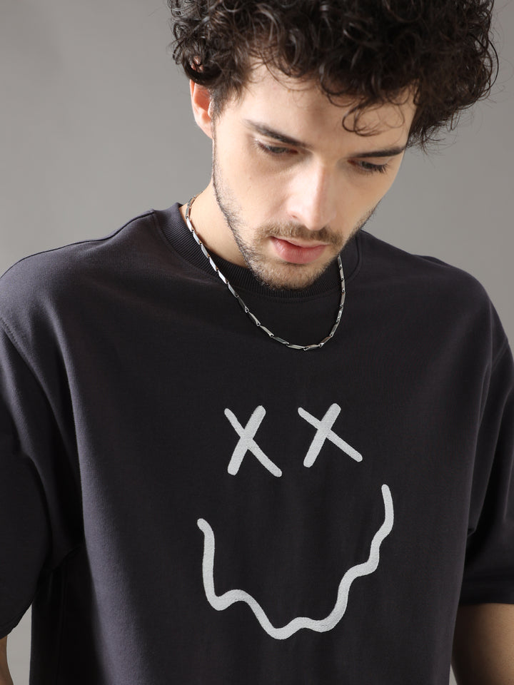 BLACK CREEP IT REAL OVERSIZED T-SHIRT