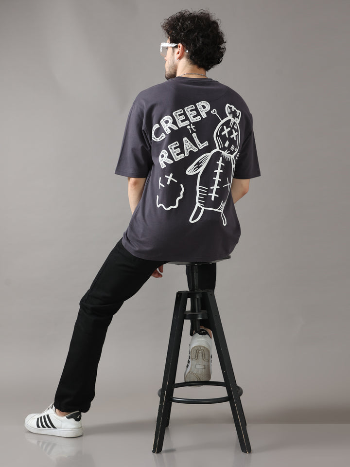 BLACK CREEP IT REAL OVERSIZED T-SHIRT