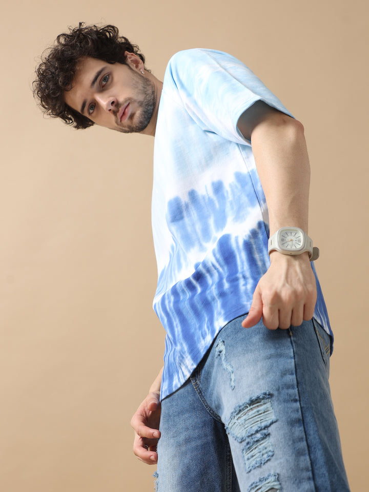 SKY WHISPER TIE-DYE OVERSIZED T-SHIRT