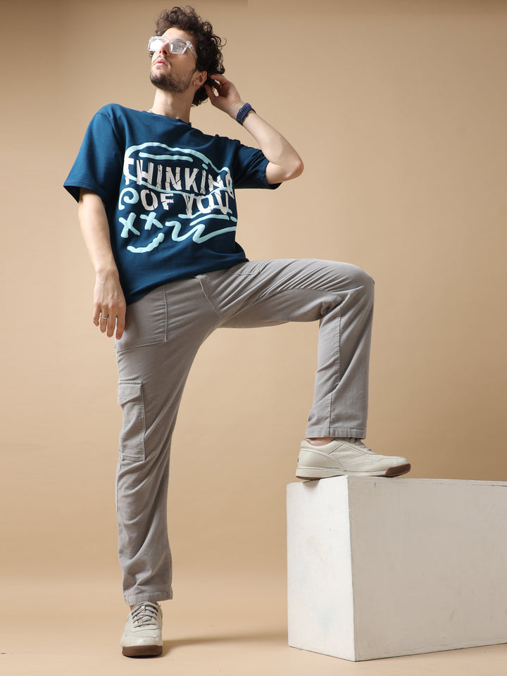THINKING OF YOU NAVY OVERSIZED T-SHIRT