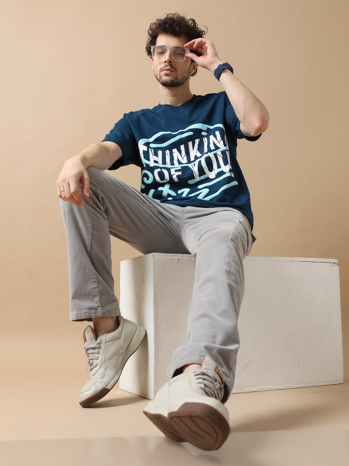 THINKING OF YOU NAVY OVERSIZED T-SHIRT