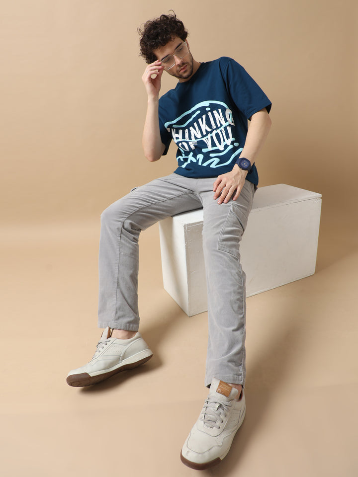 THINKING OF YOU NAVY OVERSIZED T-SHIRT