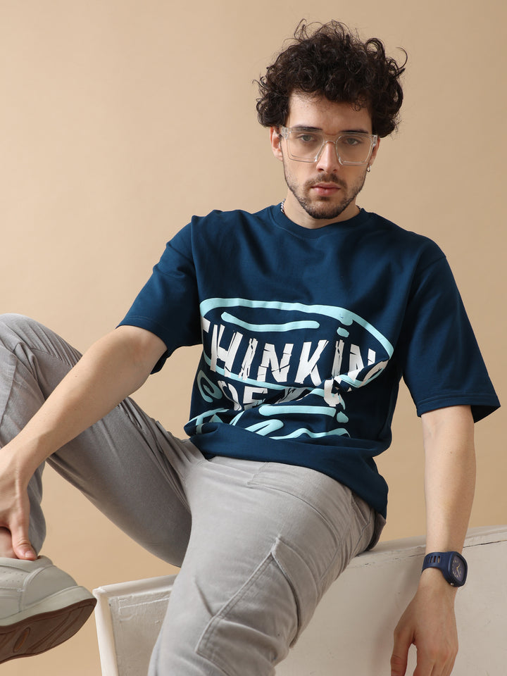 THINKING OF YOU NAVY OVERSIZED T-SHIRT