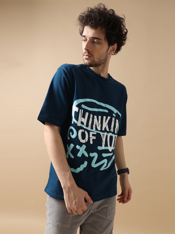 THINKING OF YOU NAVY OVERSIZED T-SHIRT