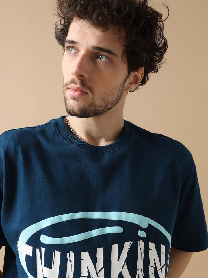 THINKING OF YOU NAVY OVERSIZED T-SHIRT