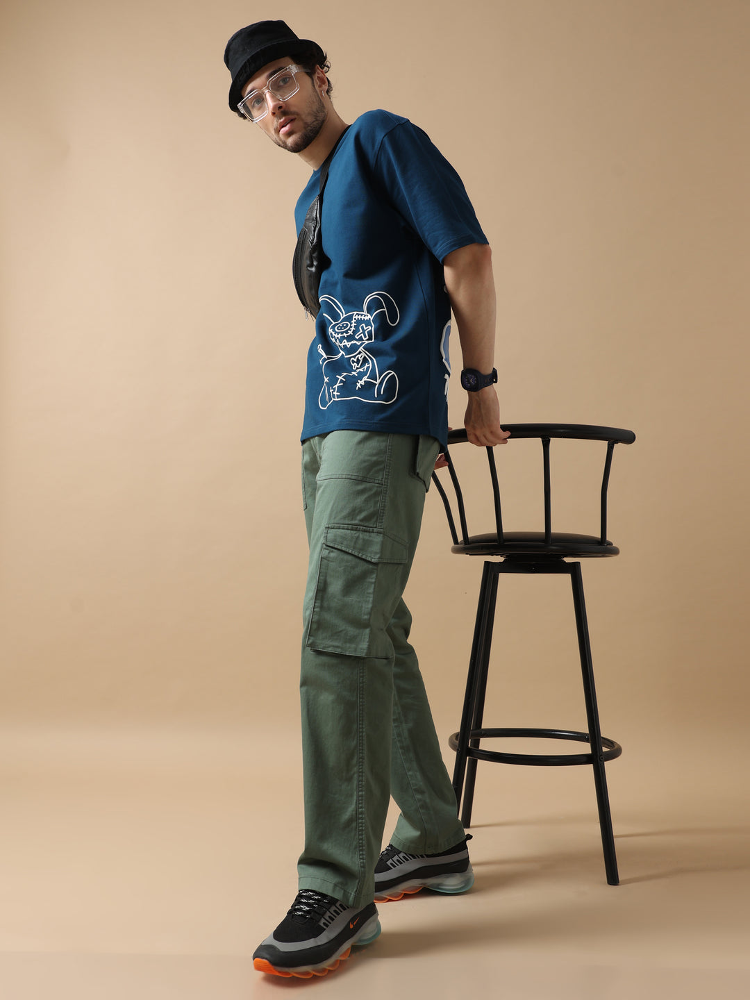 VOODOO DOLL NAVY OVERSIZED T-SHIRT