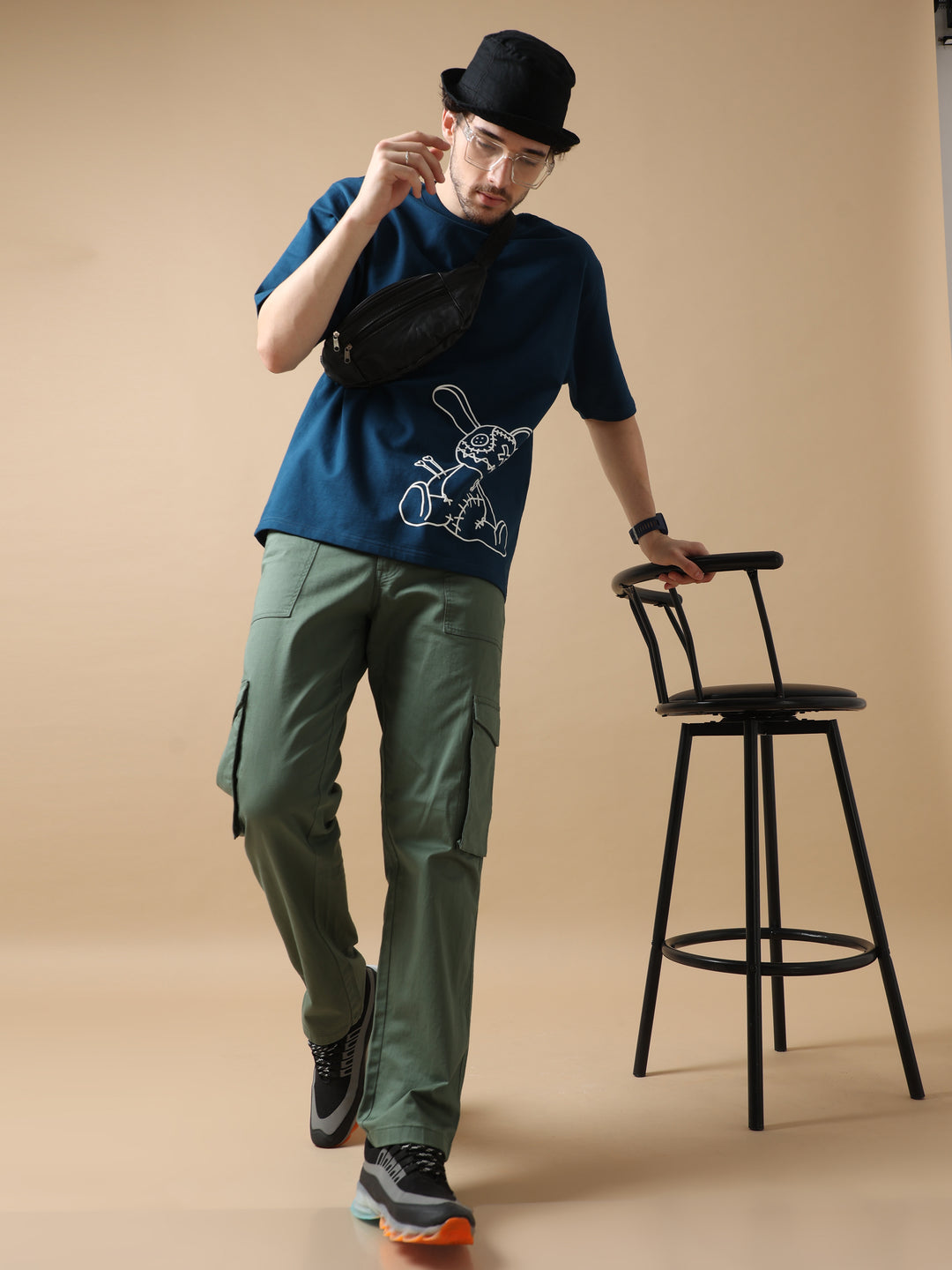 VOODOO DOLL NAVY OVERSIZED T-SHIRT