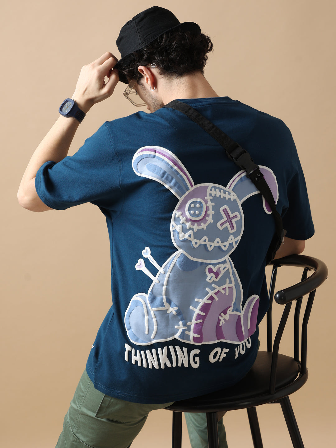 VOODOO DOLL NAVY OVERSIZED T-SHIRT