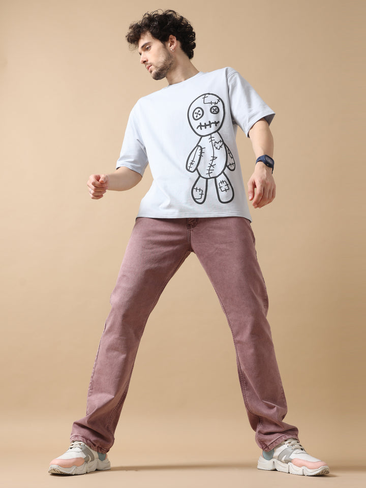VOODOO DOLL MAUVE OVERSIZED T-SHIRT