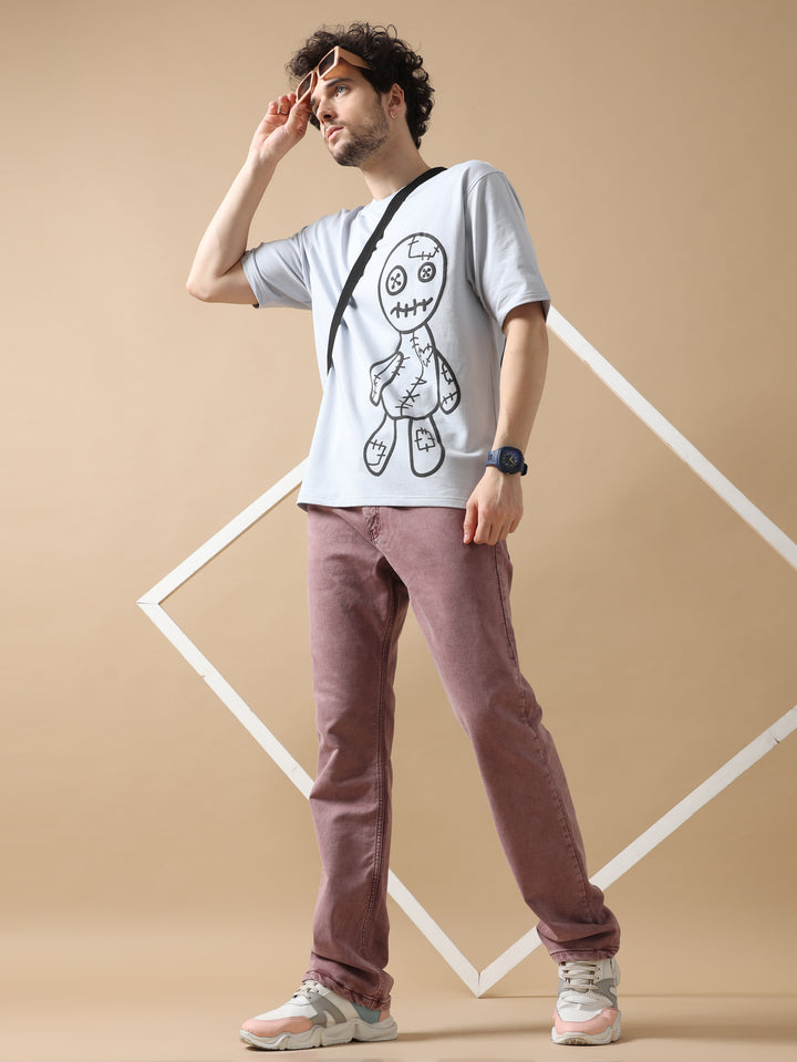 VOODOO DOLL MAUVE OVERSIZED T-SHIRT