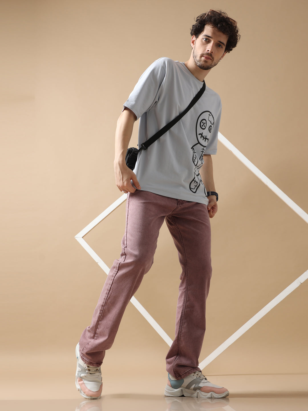 VOODOO DOLL MAUVE OVERSIZED T-SHIRT