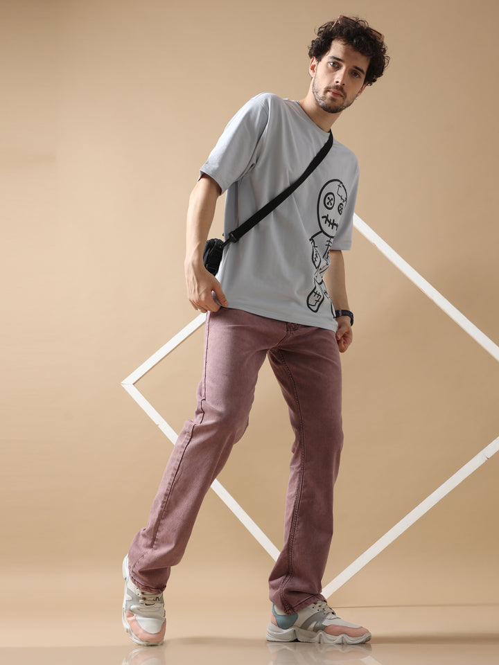 VOODOO DOLL MAUVE OVERSIZED T-SHIRT