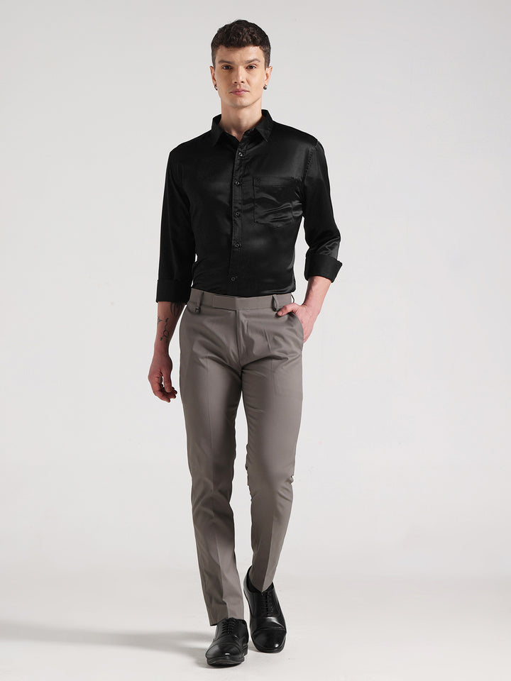 Black Sateen Evening Shirt