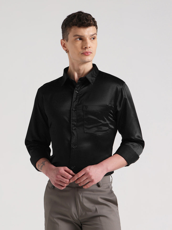 Black Sateen Evening Shirt