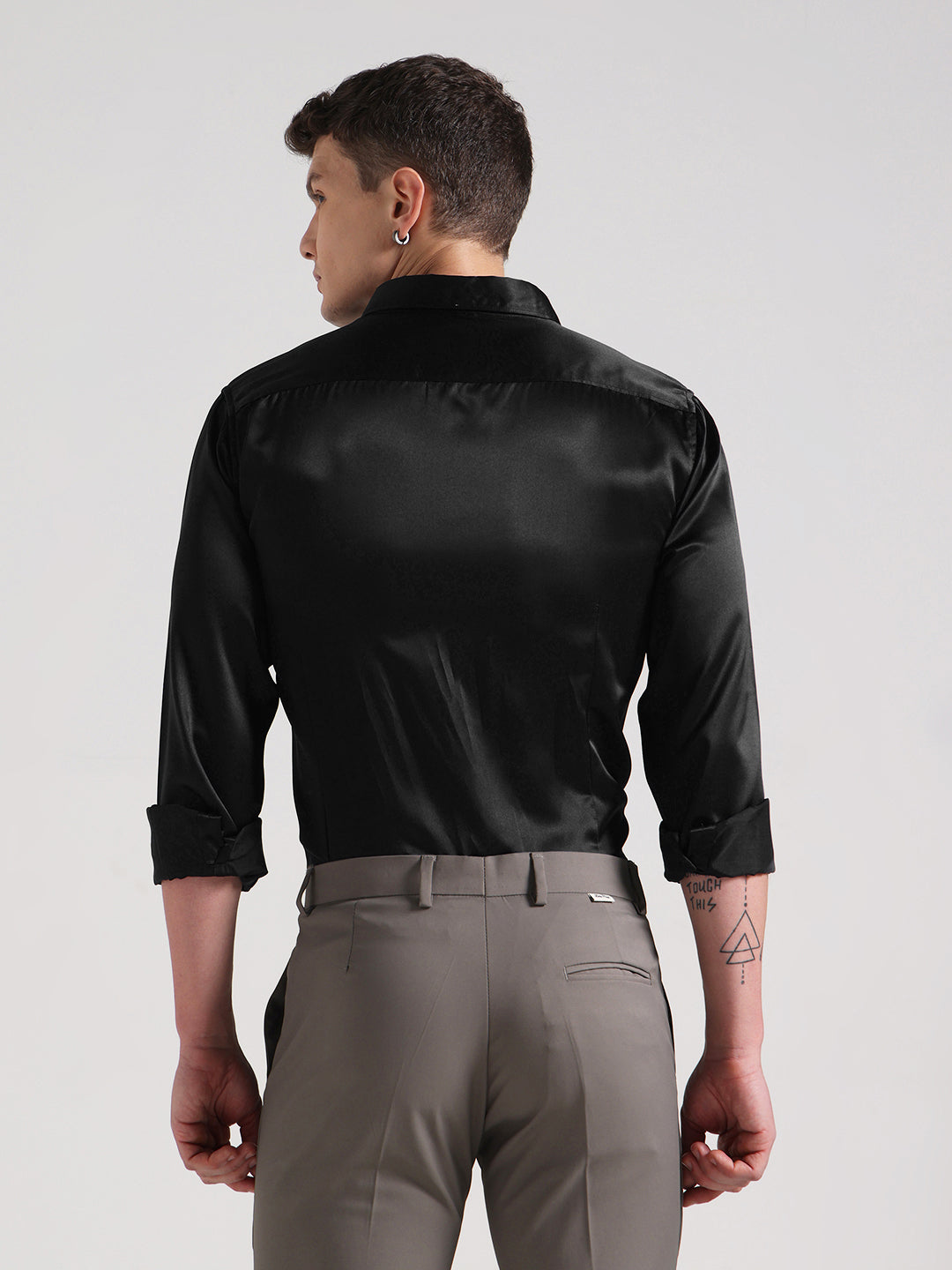 Black Sateen Evening Shirt