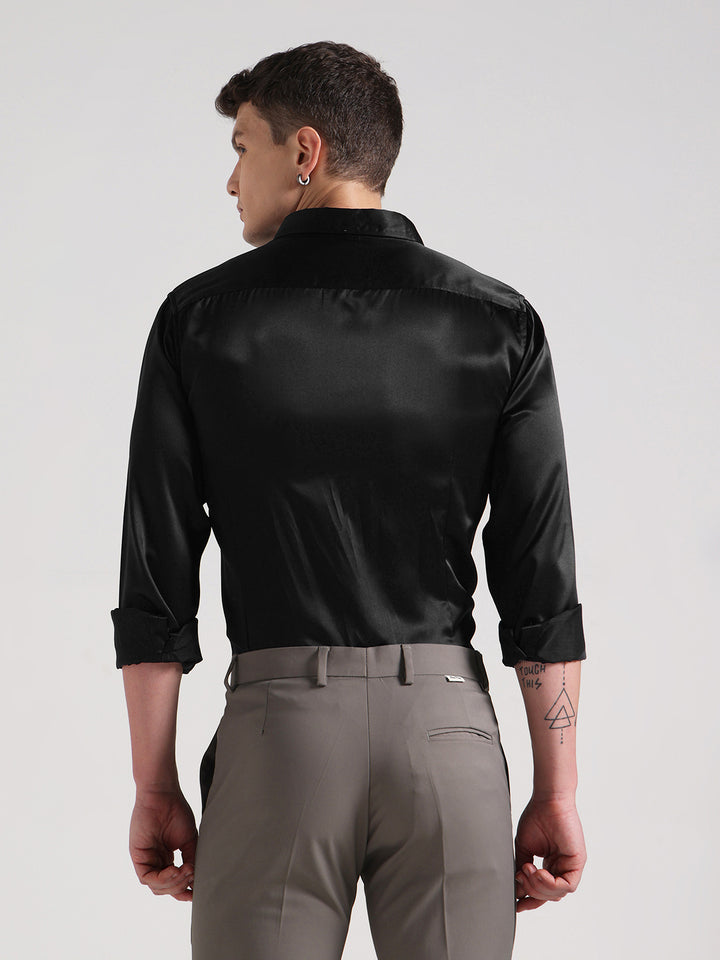Black Sateen Evening Shirt