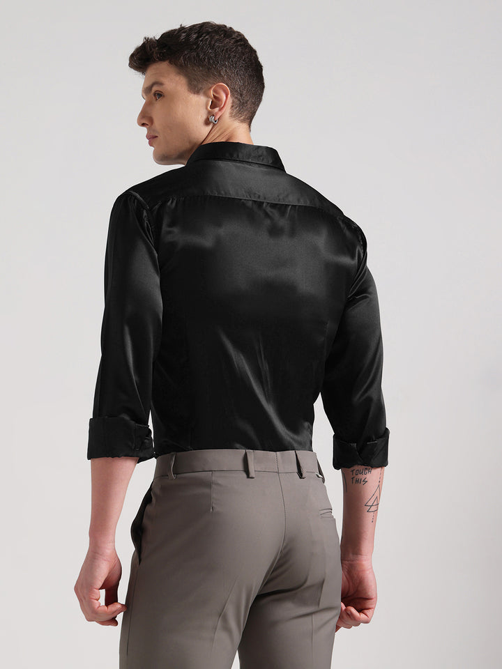Black Sateen Evening Shirt
