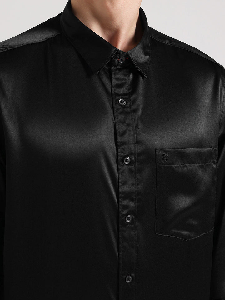 Black Sateen Evening Shirt