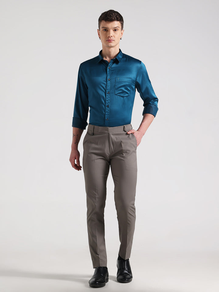 Deep Teal Sateen Evening Shirt