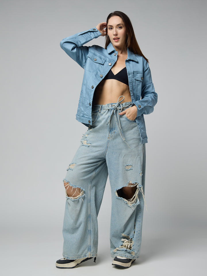 Sky Blue Women's Denim Jacket