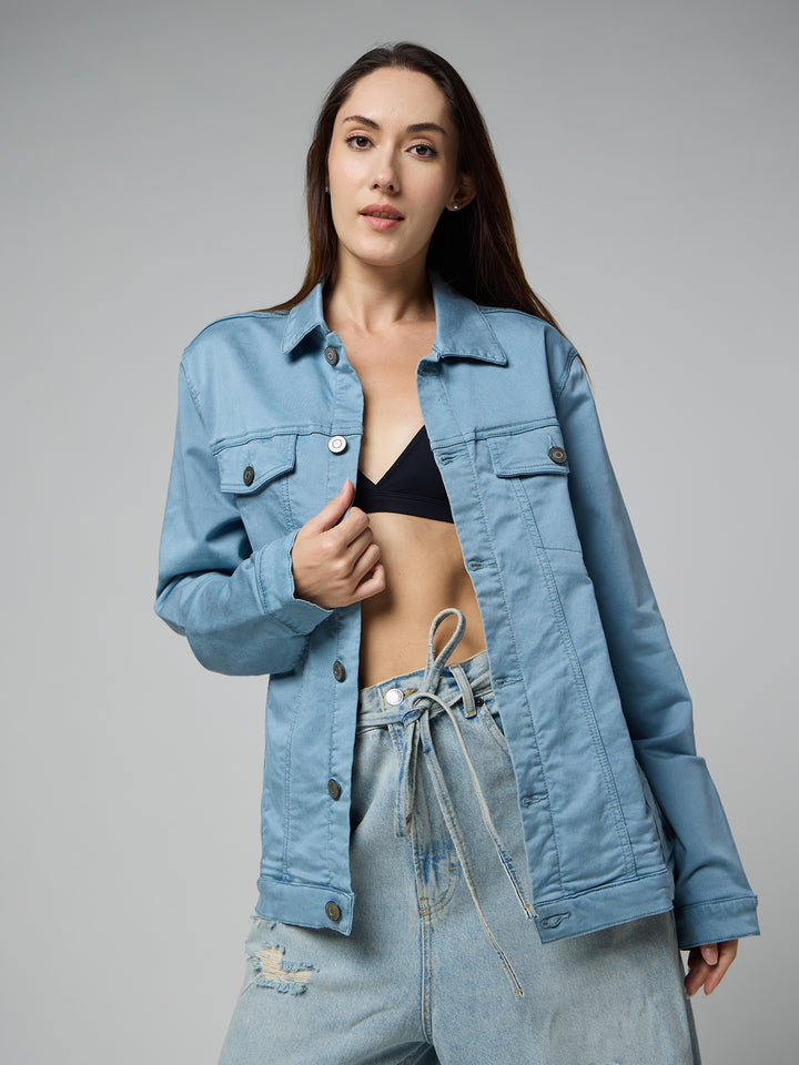Sky Blue Women's Denim Jacket