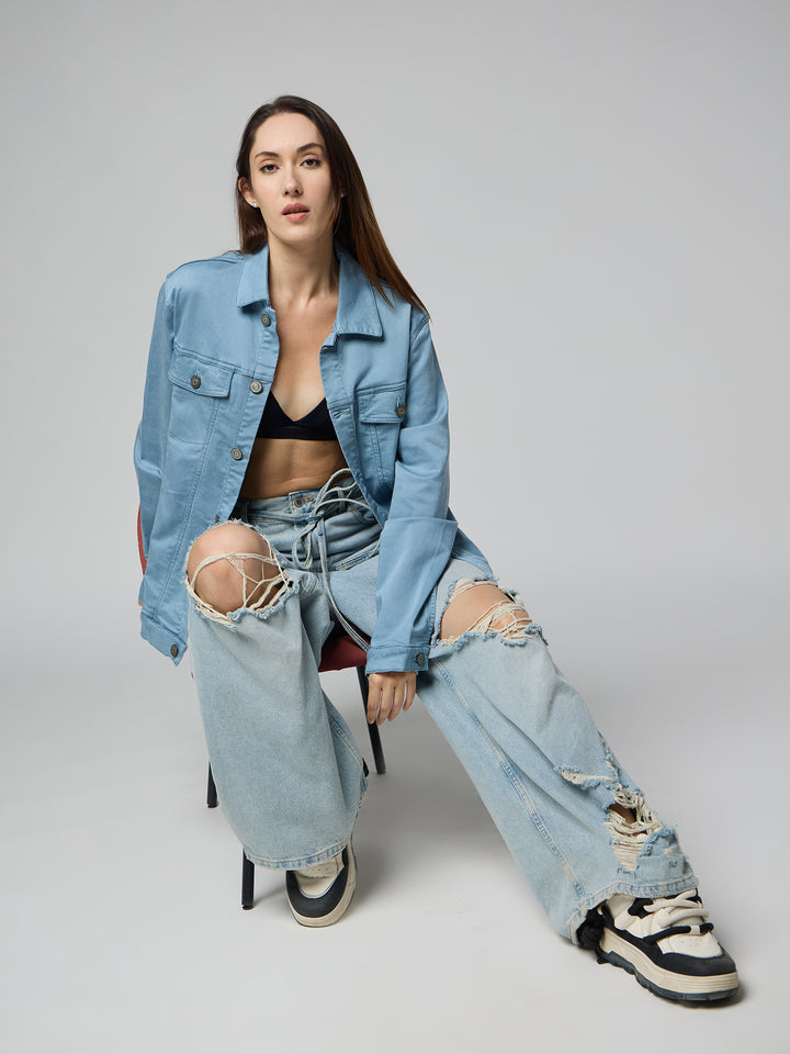 Sky Blue Women's Denim Jacket