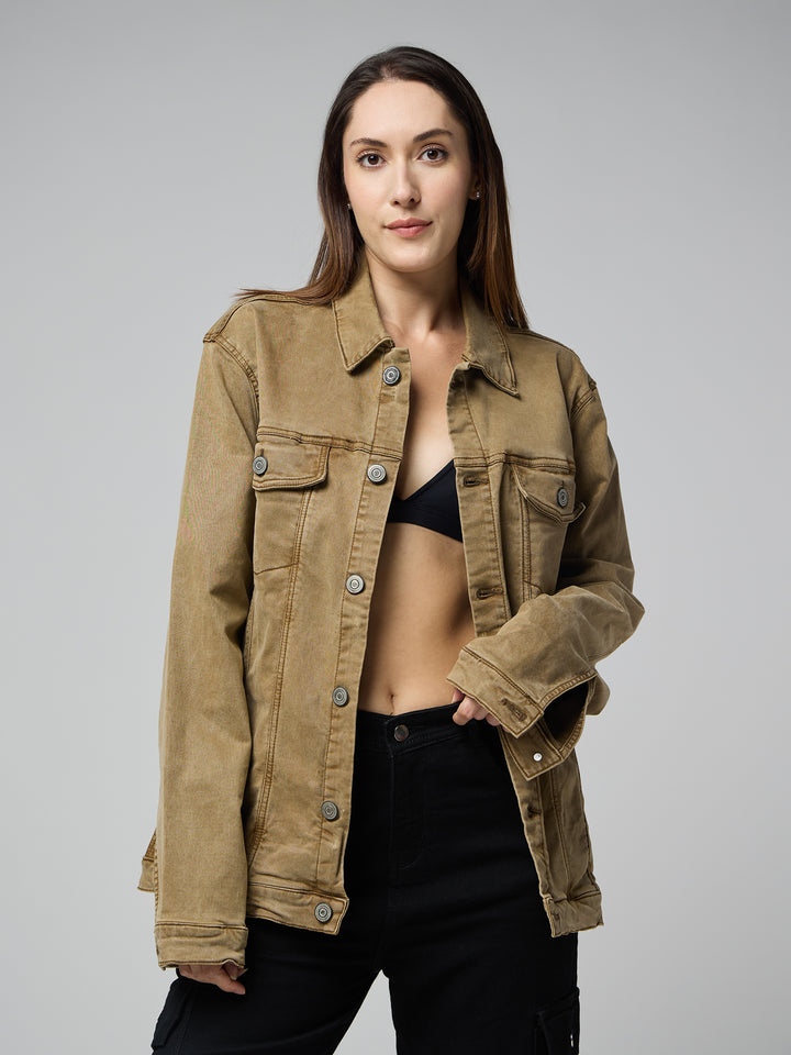 Khaki Women's Denim Jacket