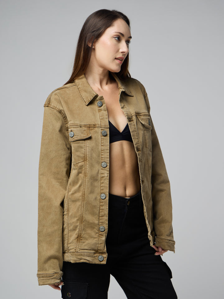 Khaki Women's Denim Jacket