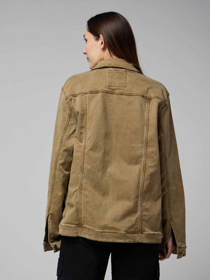 Khaki Women's Denim Jacket