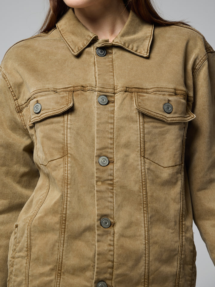 Khaki Women's Denim Jacket