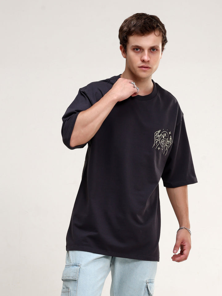 MYSTIC BLACK OVERSIZED T-SHIRT