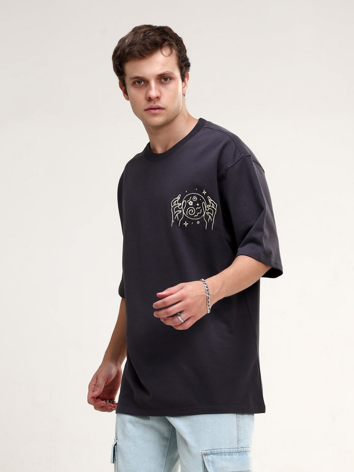 MYSTIC BLACK OVERSIZED T-SHIRT